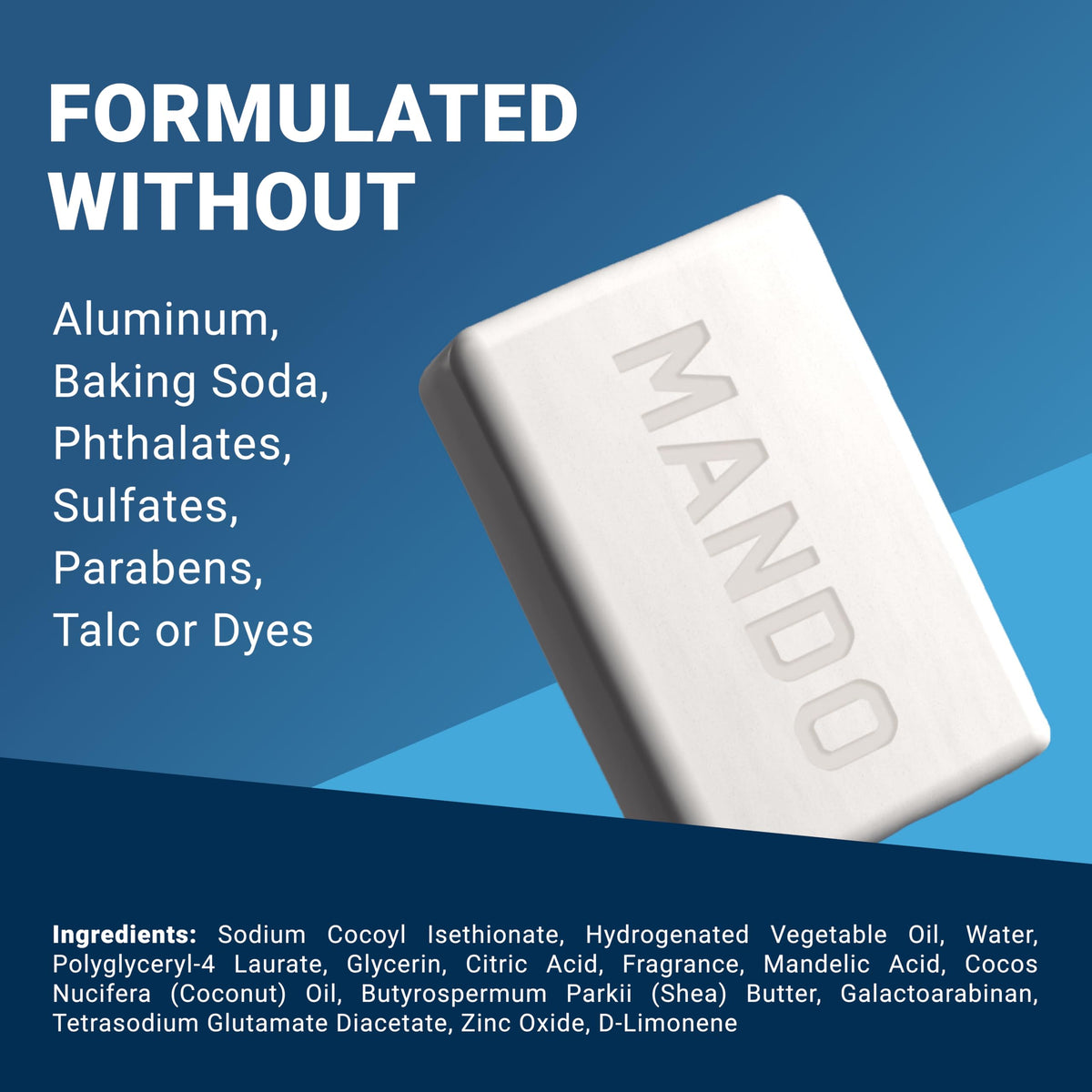Mando Acidified Cleansing Bar with natural ingredients