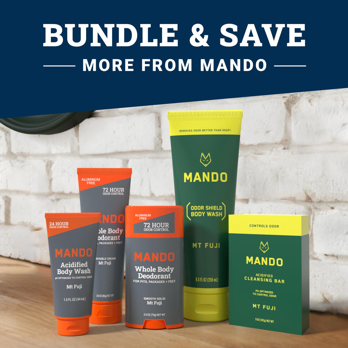 Mando Body Wash 2pk in a lifestyle setting