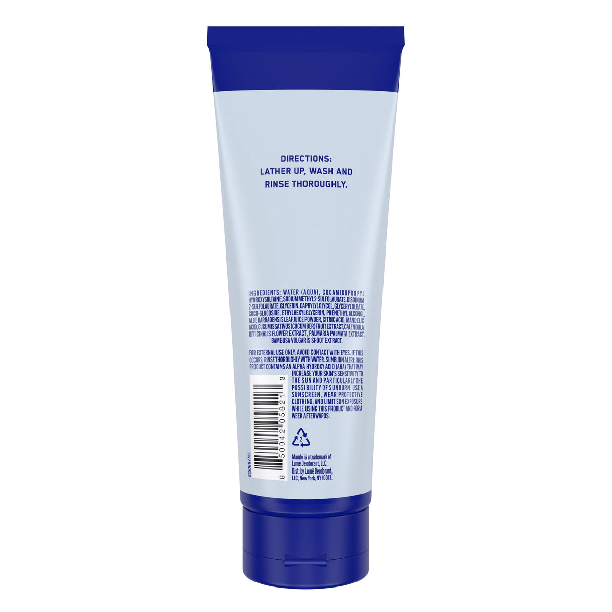 Mando Body Wash 8.5 oz back view