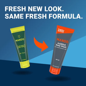 Mando Body Wash 8.5 oz bottle front view, Mt Fuji scent
