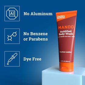 Mando Body Wash 8.5 oz Bourbon scent side view