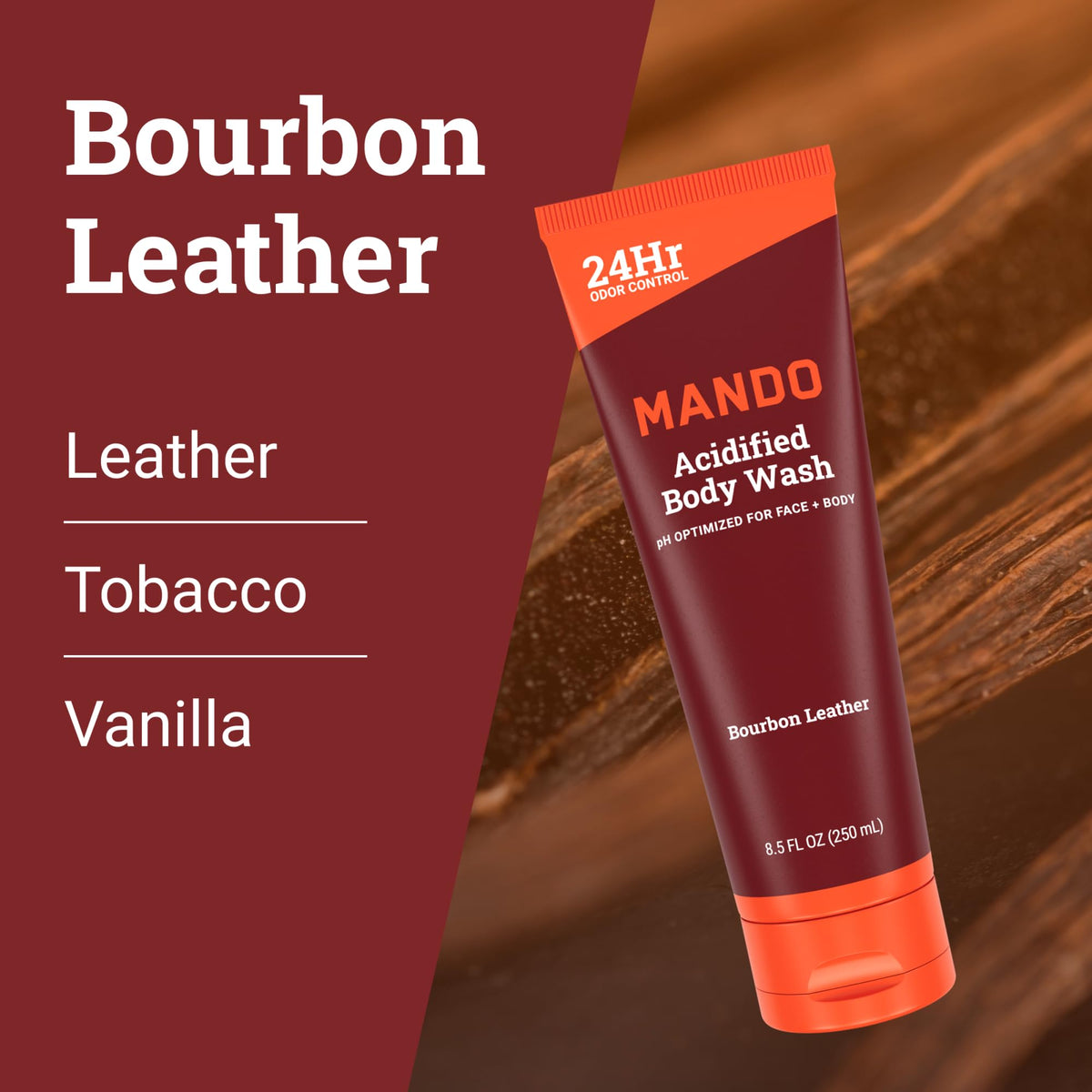 Mando Body Wash 8.5 oz Bourbon scent with pump