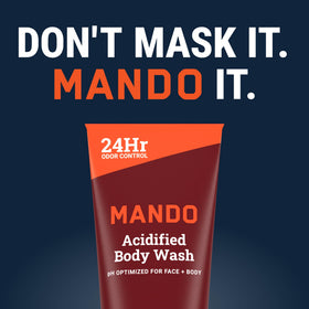 Mando Body Wash Bourbon 8.5 oz packaging detail