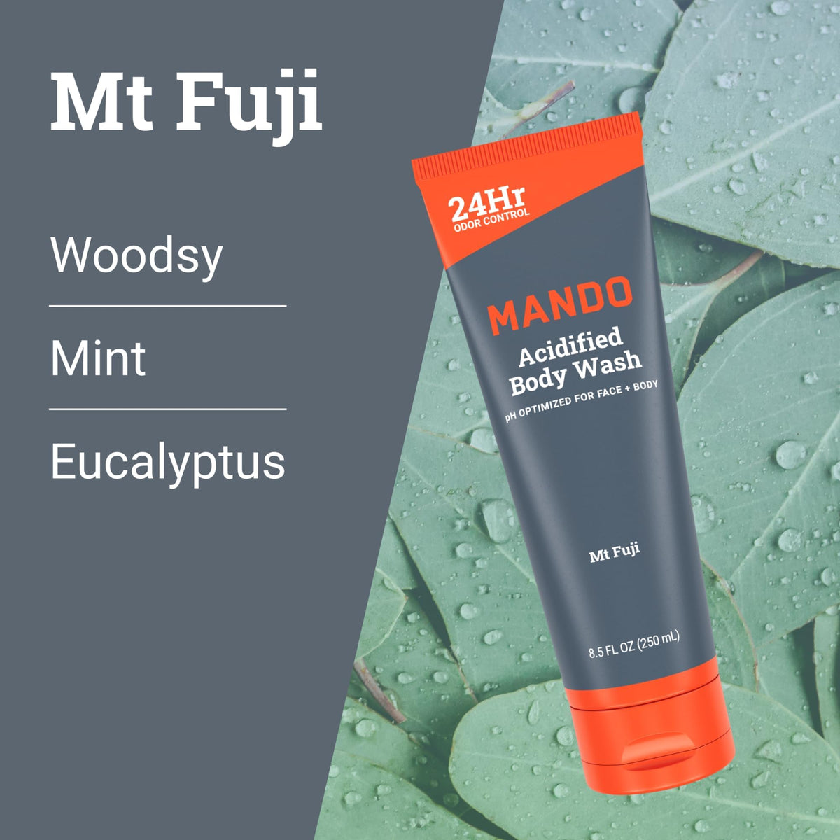 Mando Body Wash with ingredients list on packaging
