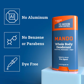 Mando deodorant application demonstration