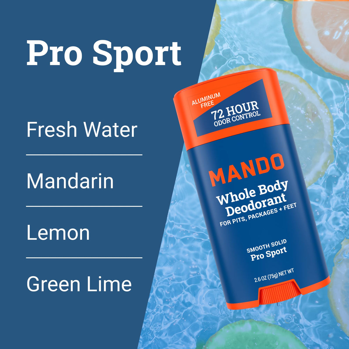 Mando deodorant application on skin