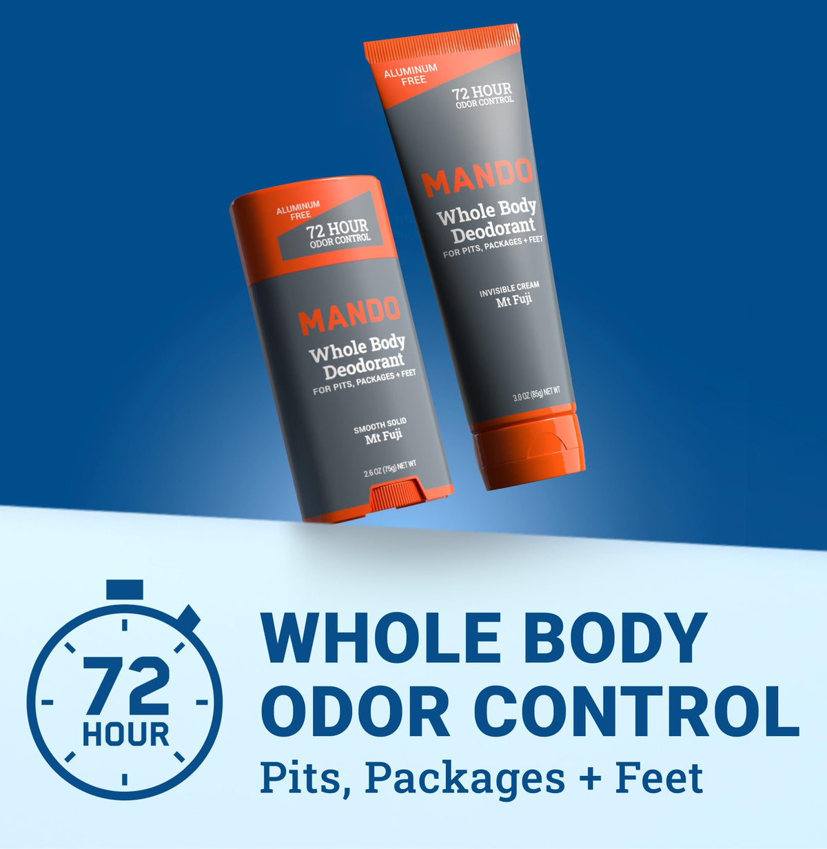 Mando deodorant bundle packaging with tube and stick