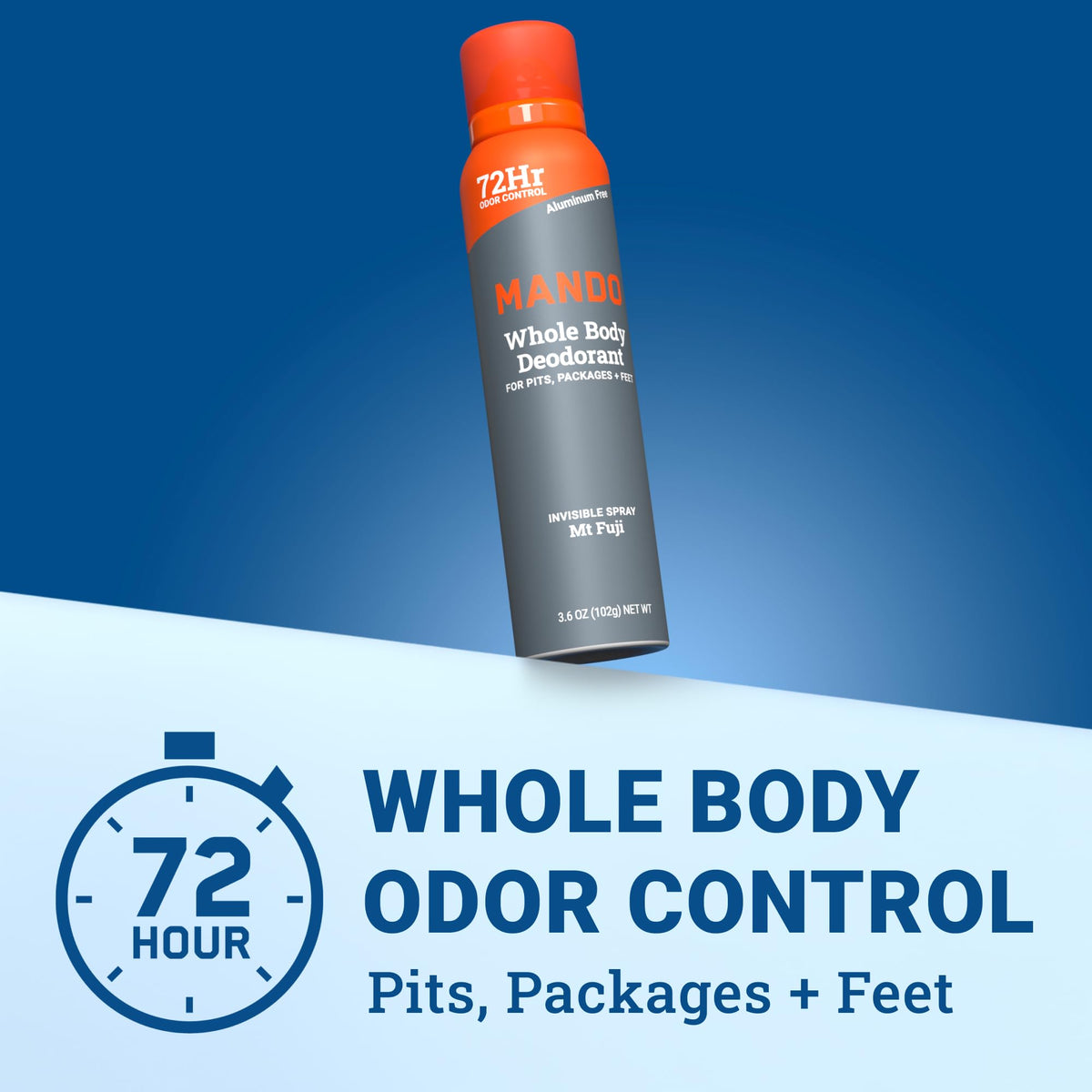 Mando deodorant can showing spray nozzle