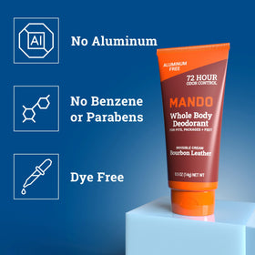 Mando deodorant cream tube showing packaging details