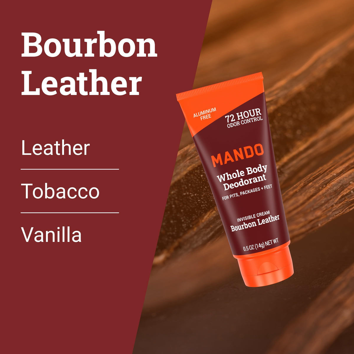 Mando deodorant cream tube with product texture visible