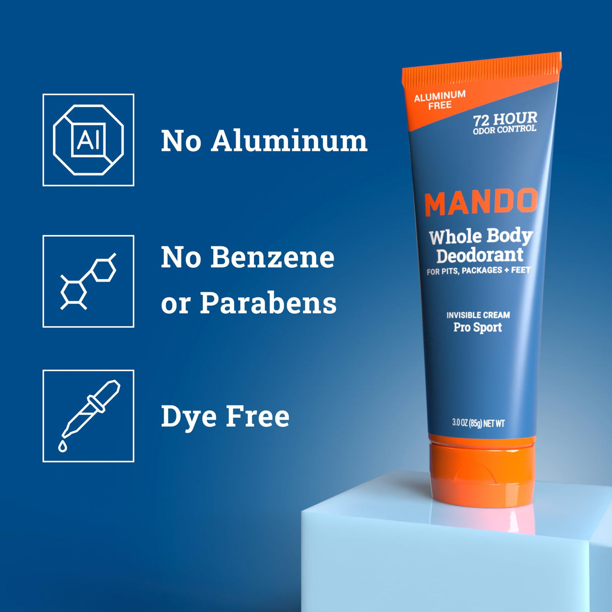 Mando deodorant ingredients list on packaging