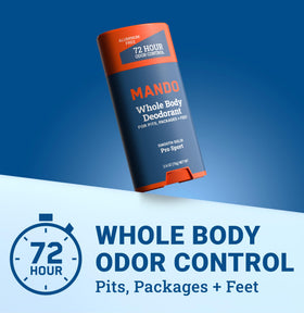 Mando deodorant ingredients list on packaging