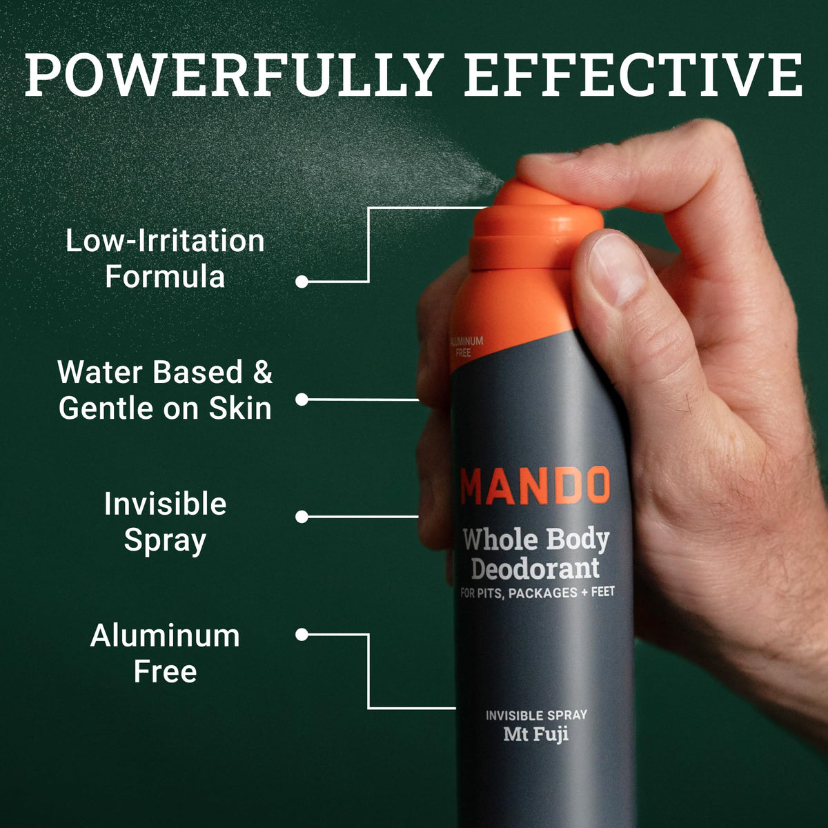 Mando deodorant pack of two cans side view