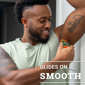 Mando deodorant solid stick in hand