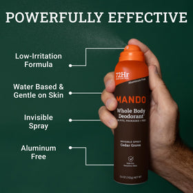 Mando deodorant spray bottle side view