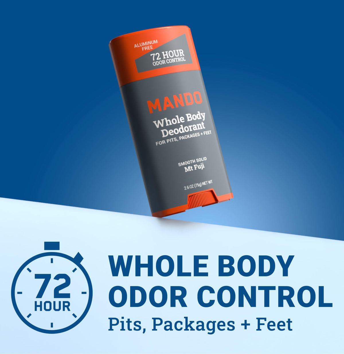 Mando deodorant stick packaging side view