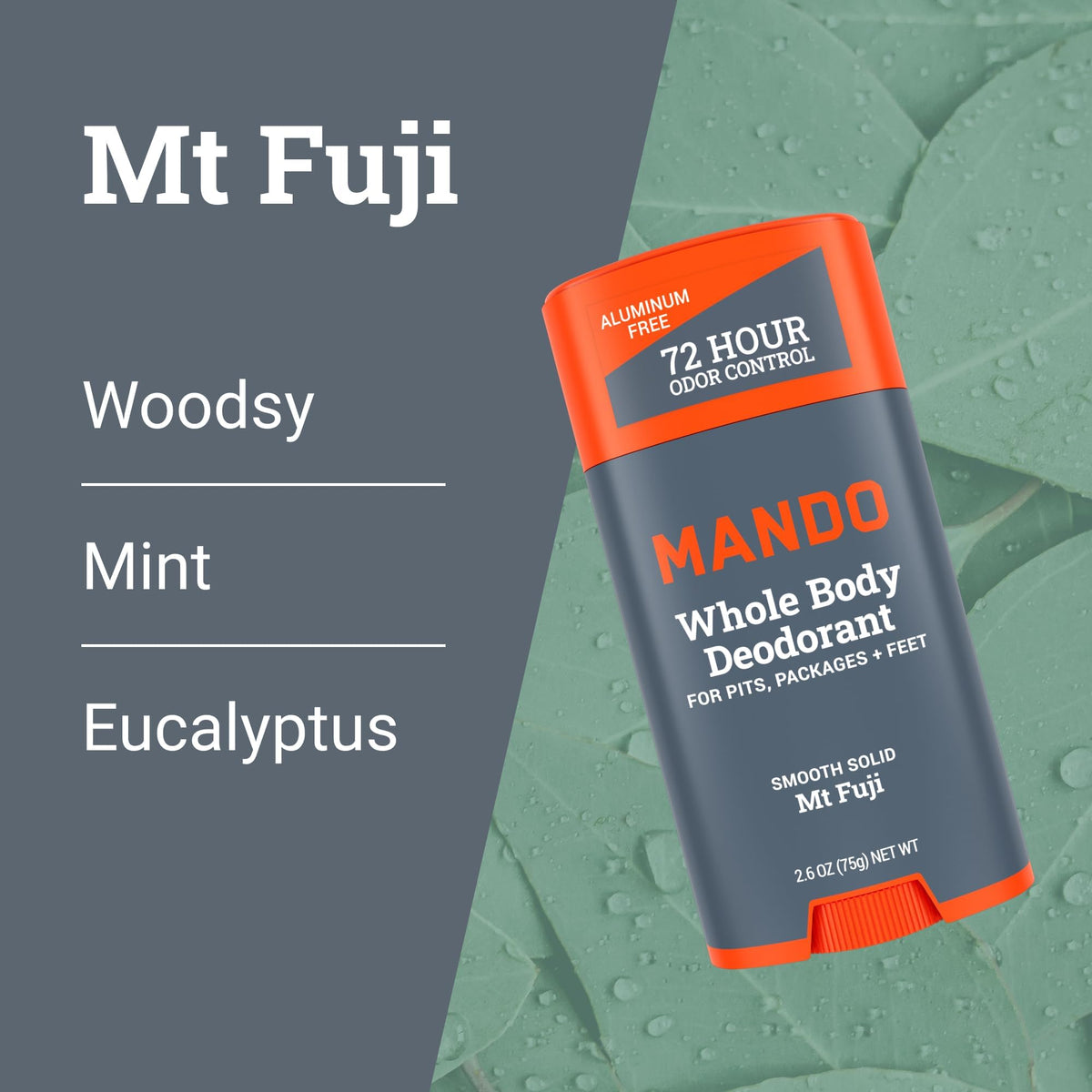 Mando deodorant stick with cap off