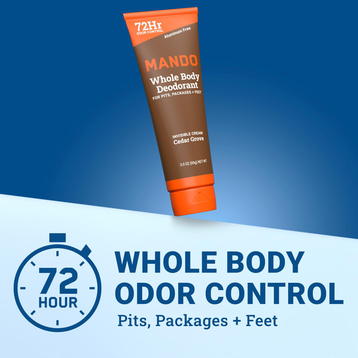Mando deodorant tube showing cream texture