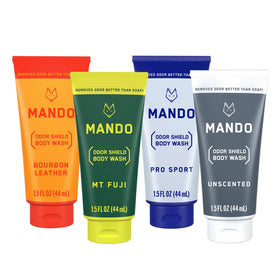 Mando Mini Body Wash 4pk mixed tubes front view