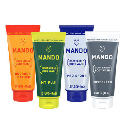 Mando Mini Body Wash 4pk mixed tubes front view