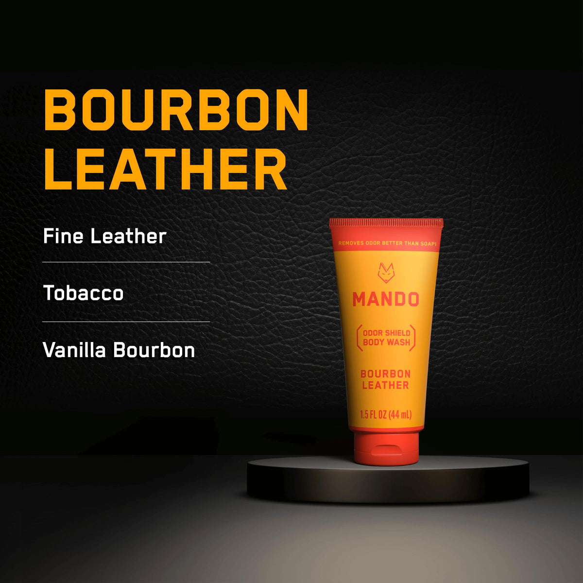 Mando Mini Body Wash packaging side view