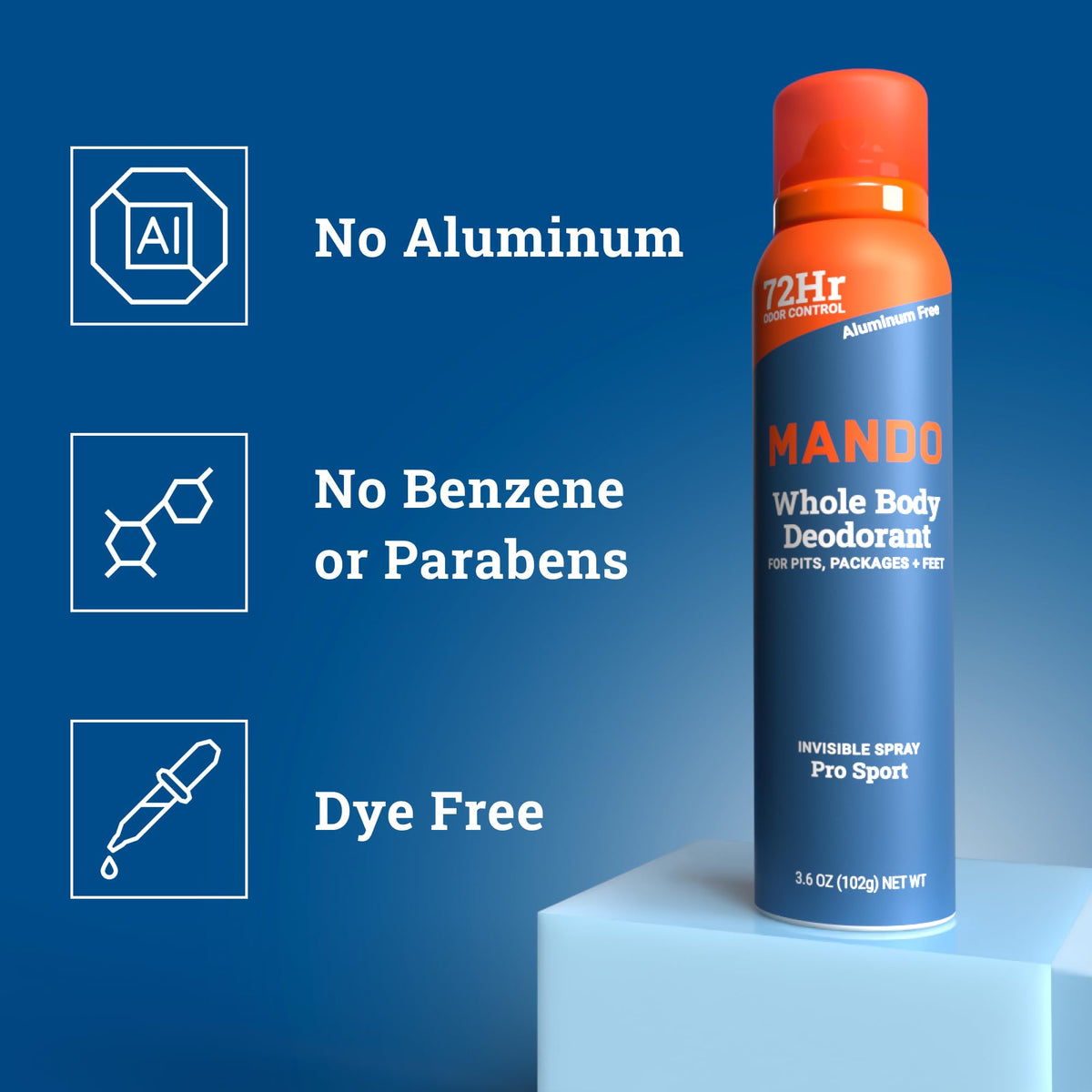 Mando Whole Body Deodorant can with spray nozzle