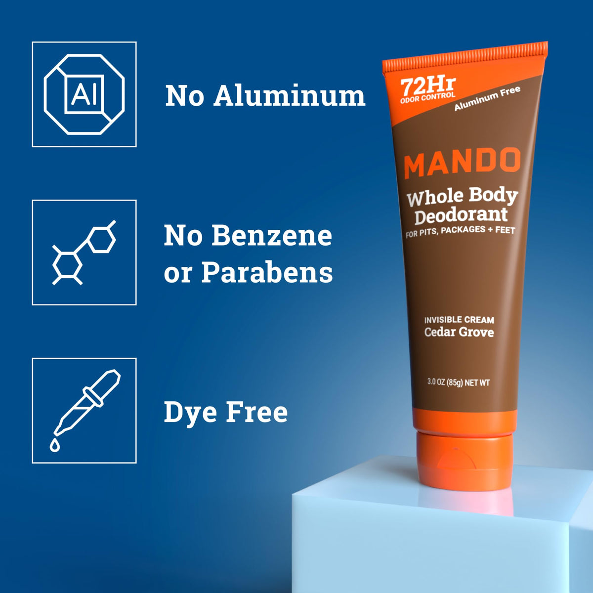 Mando Whole Body Deodorant Cedar Grove packaging side view