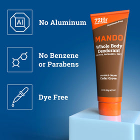 Mando Whole Body Deodorant Cedar Grove packaging side view