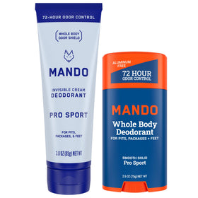 Mando Whole Body Deodorant cream and solid bundle front view