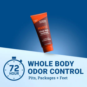 Mando Whole Body Deodorant cream tube with cap off