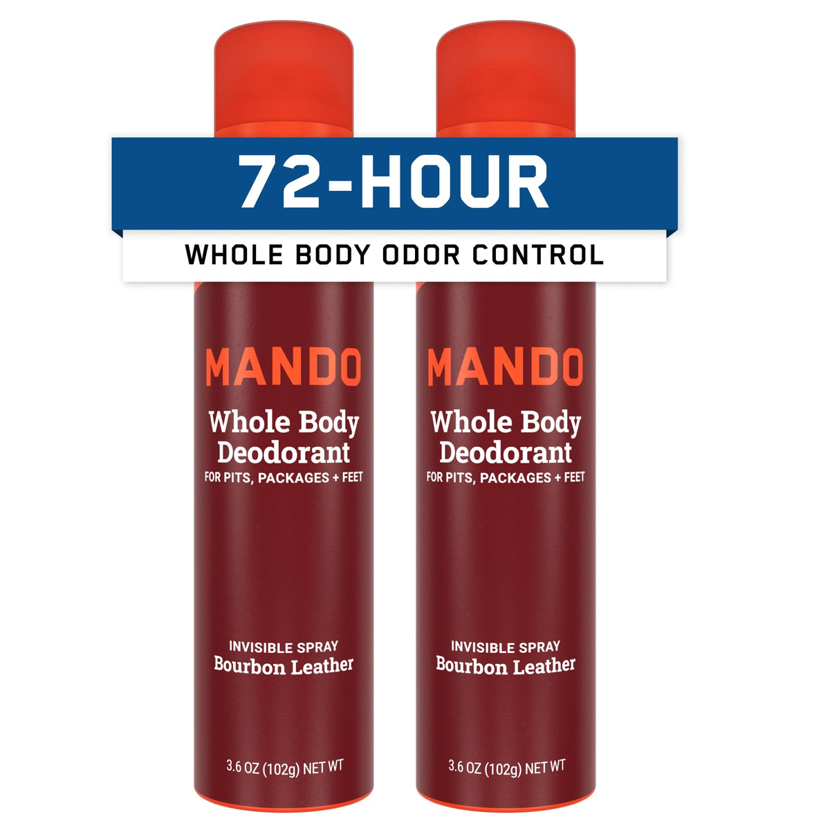 Mando Whole Body Deodorant for Men 3.6 oz Can Bourbon Scent Front View