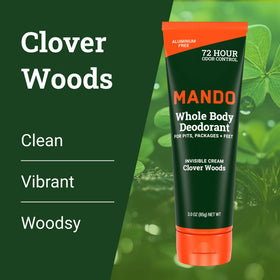 Mando Whole Body Deodorant for Men 3 oz tube side view