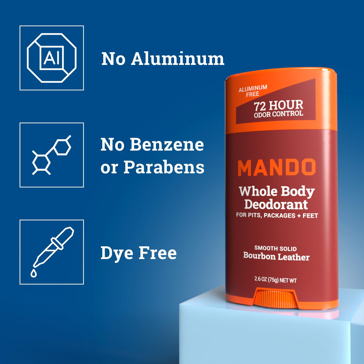 Mando Whole Body Deodorant for Men - Bourbon Scent packaging