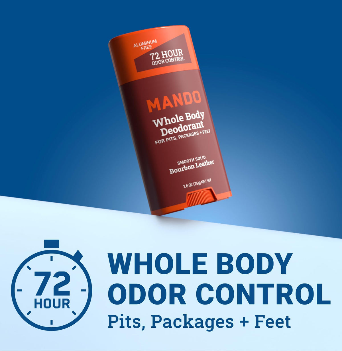 Mando Whole Body Deodorant for Men - Bourbon Scent stick side view