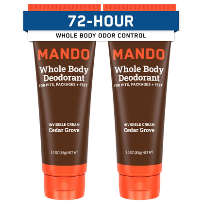 Mando Whole Body Deodorant for Men Cedar Grove 3 oz tube front view