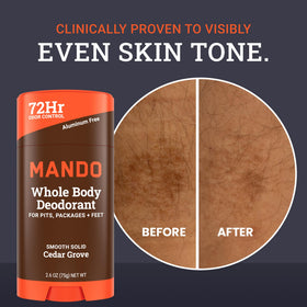Mando Whole Body Deodorant for Men Cedar packaging back