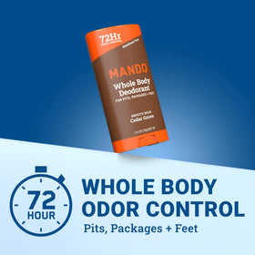 Mando Whole Body Deodorant for Men Cedar solid stick back view