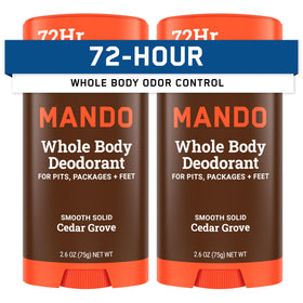 Mando Whole Body Deodorant for Men Cedar solid stick front view