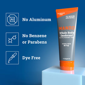 Mando Whole Body Deodorant for Men cream tube side view