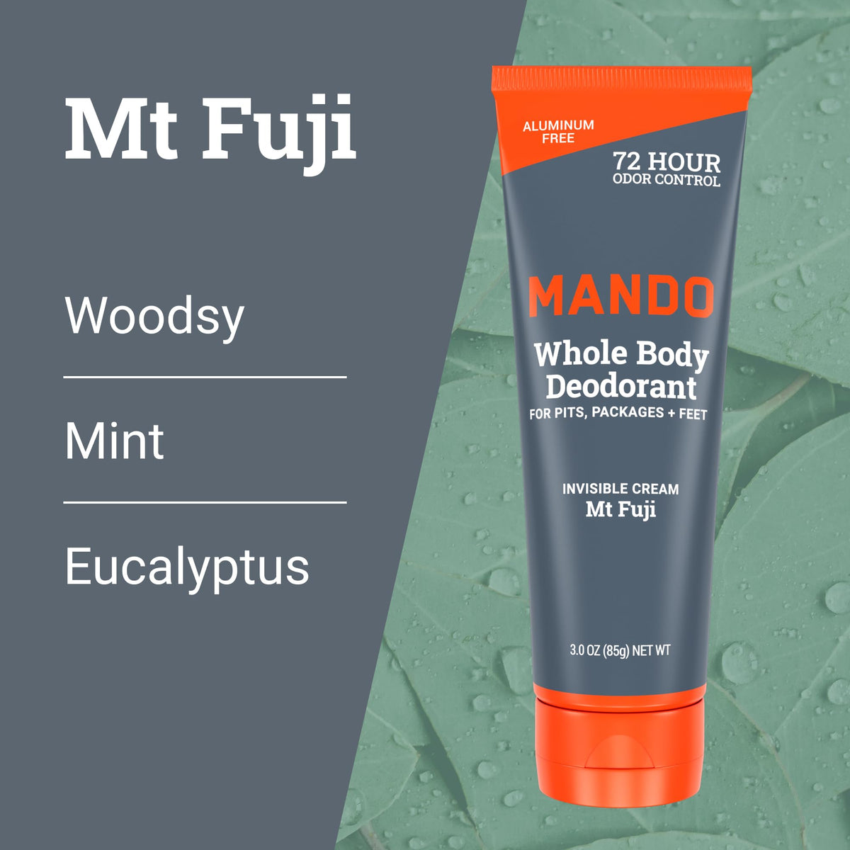 Mando Whole Body Deodorant for Men cream tube with nature background