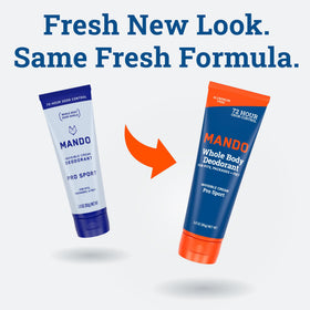Mando Whole Body Deodorant for Men in use on skin