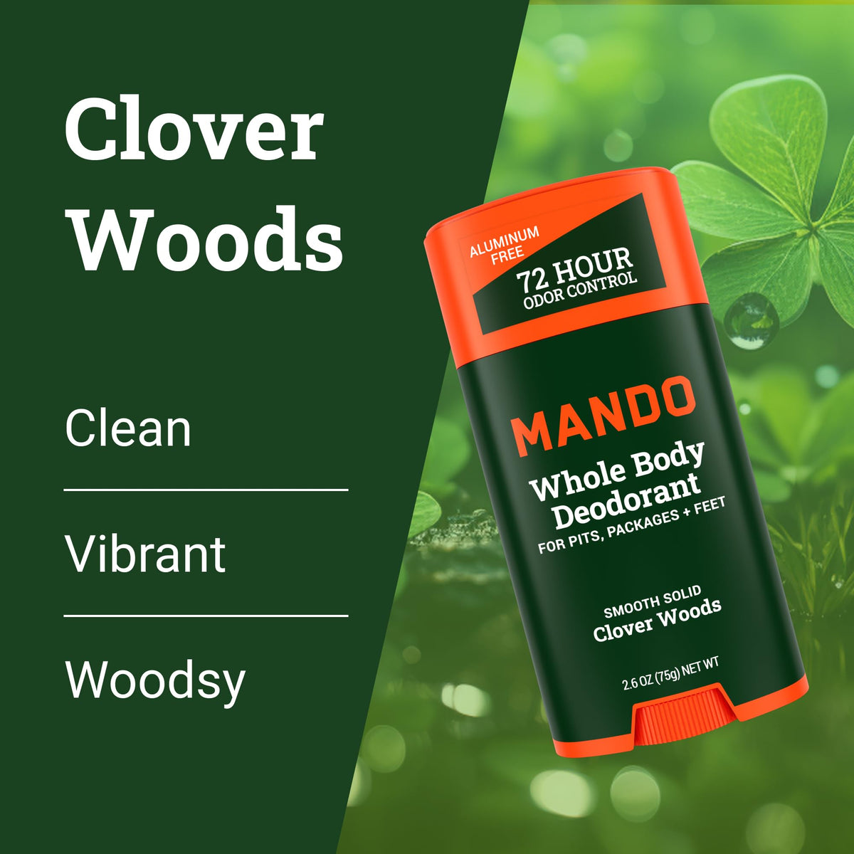 Mando Whole Body Deodorant for Men solid stick back view