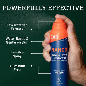 Mando Whole Body Deodorant Spray 3-pack display