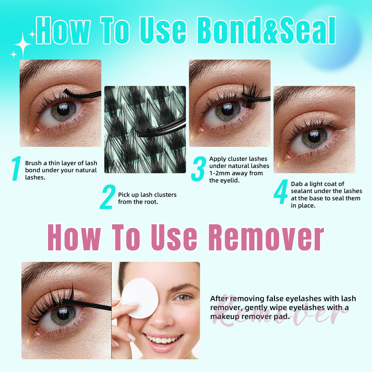 Manga lash clusters styled for cosplay