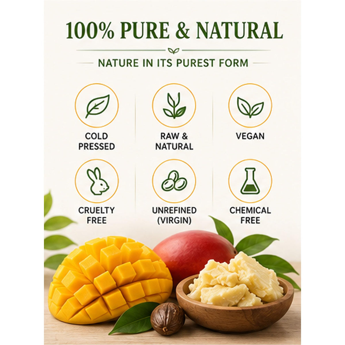 Mango butter applied to hair for