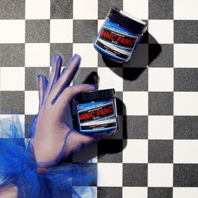 MANIC PANIC Classic Blue Moon hair color application on hair