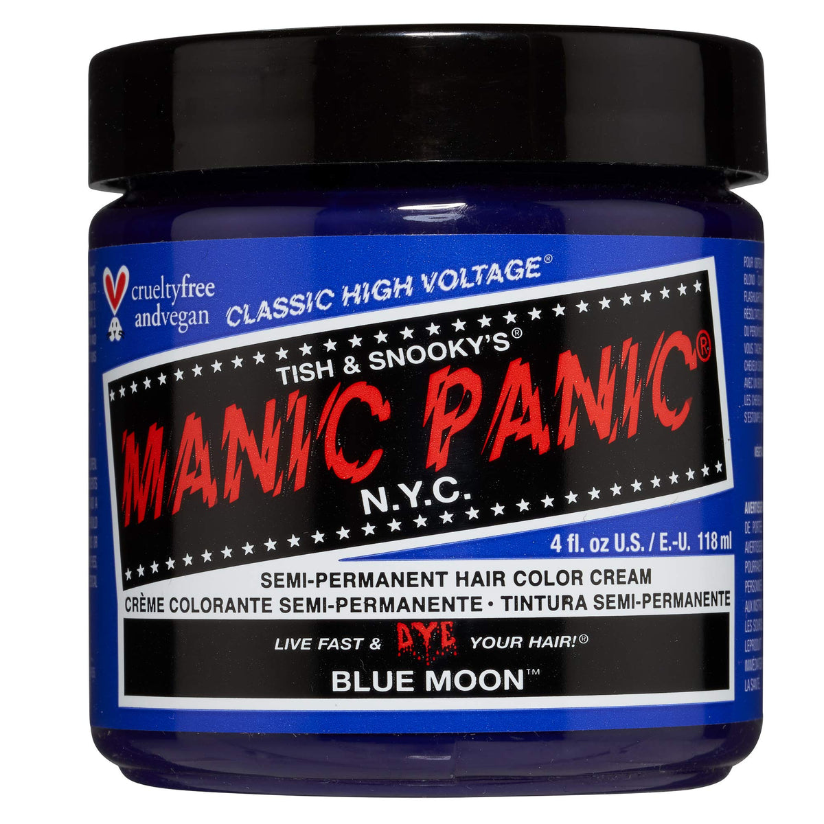 MANIC PANIC Classic Blue Moon Semi-Permanent Hair Color 4oz front view