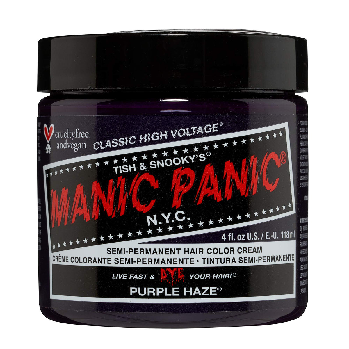 MANIC PANIC Classic Purple Haze Semi Permanent Hair Color 4oz front view