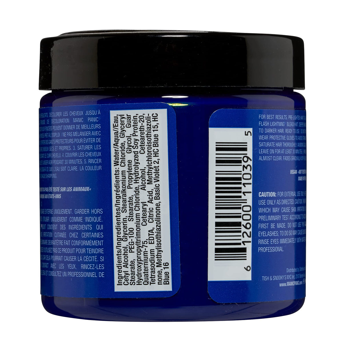 MANIC PANIC Classic Rockabilly Blue hair dye tub side view
