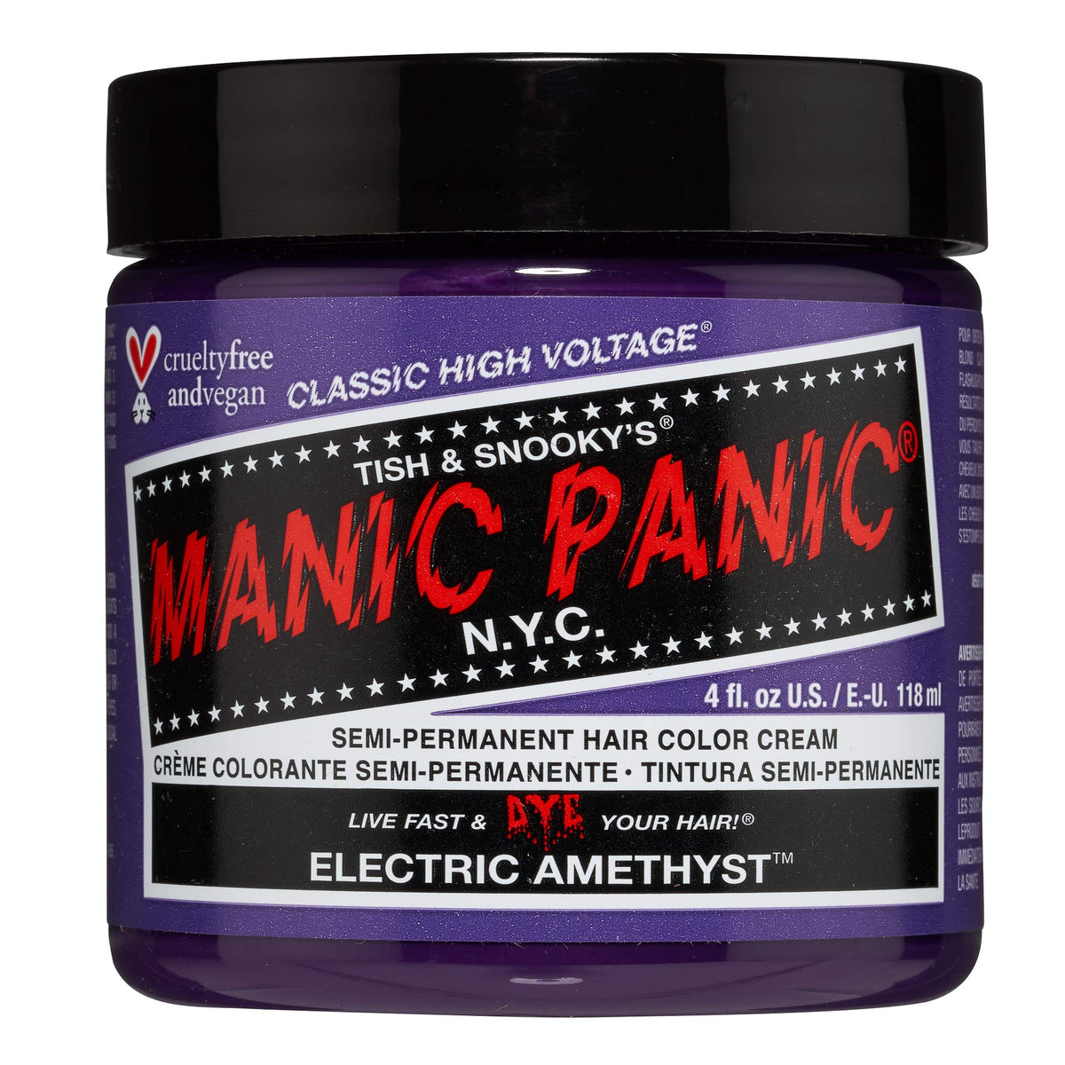MANIC PANIC Electric Amethyst hair dye front view 4oz